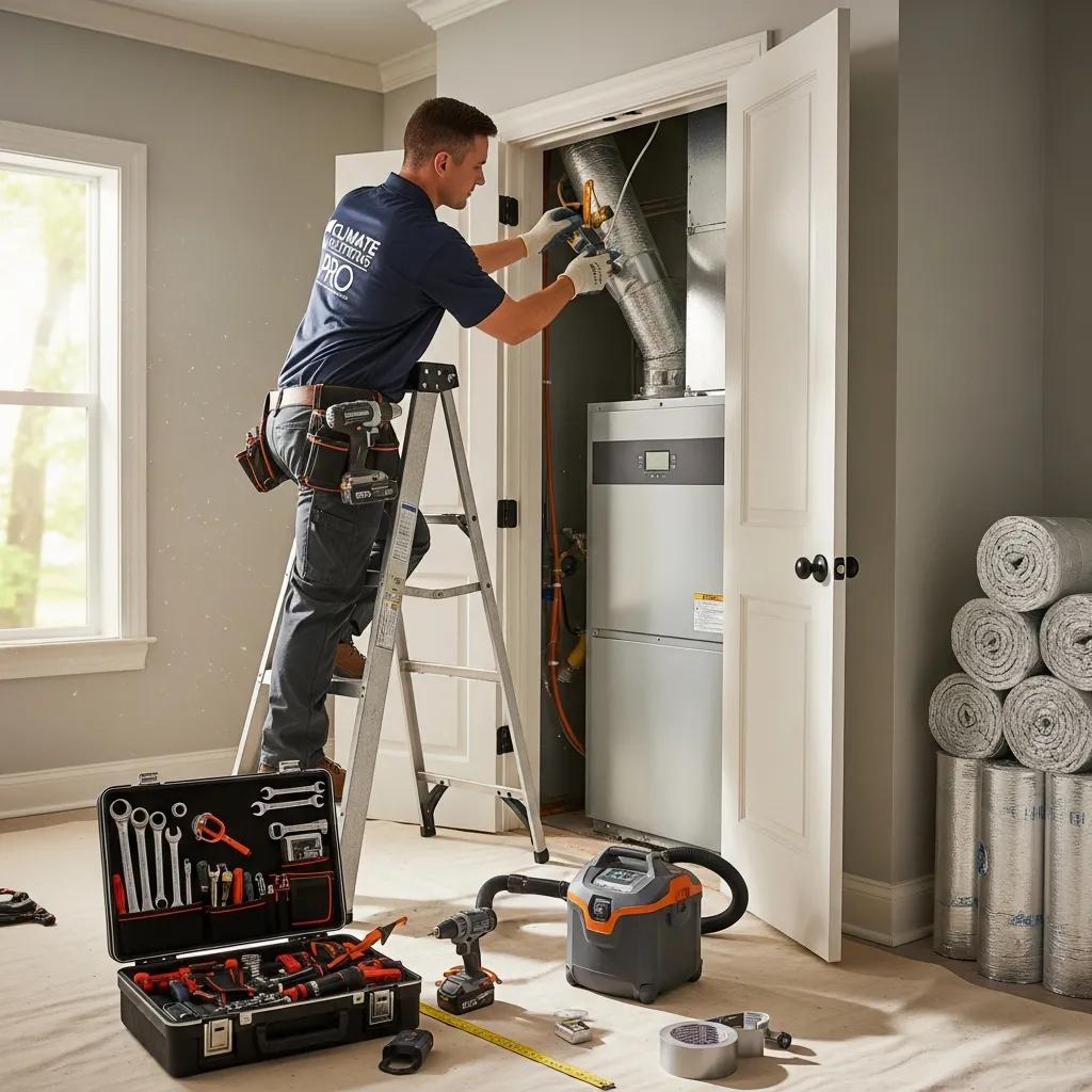 Understanding the HVAC Installation Process 1 HVAC technician installing a modern HVAC system in a residential setting